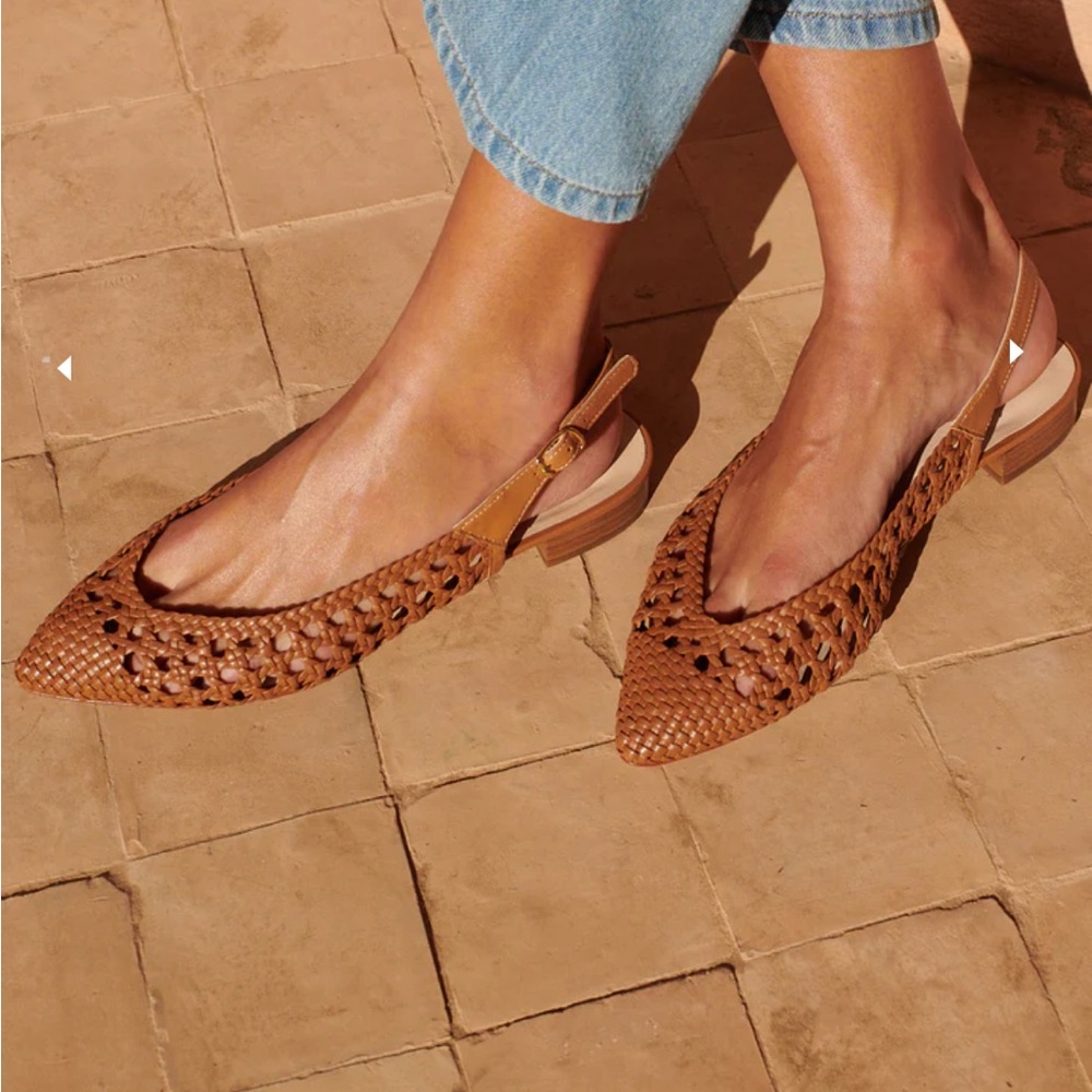 Maison Stella & Suzie Camel Braided Capucine Slingback Sandals